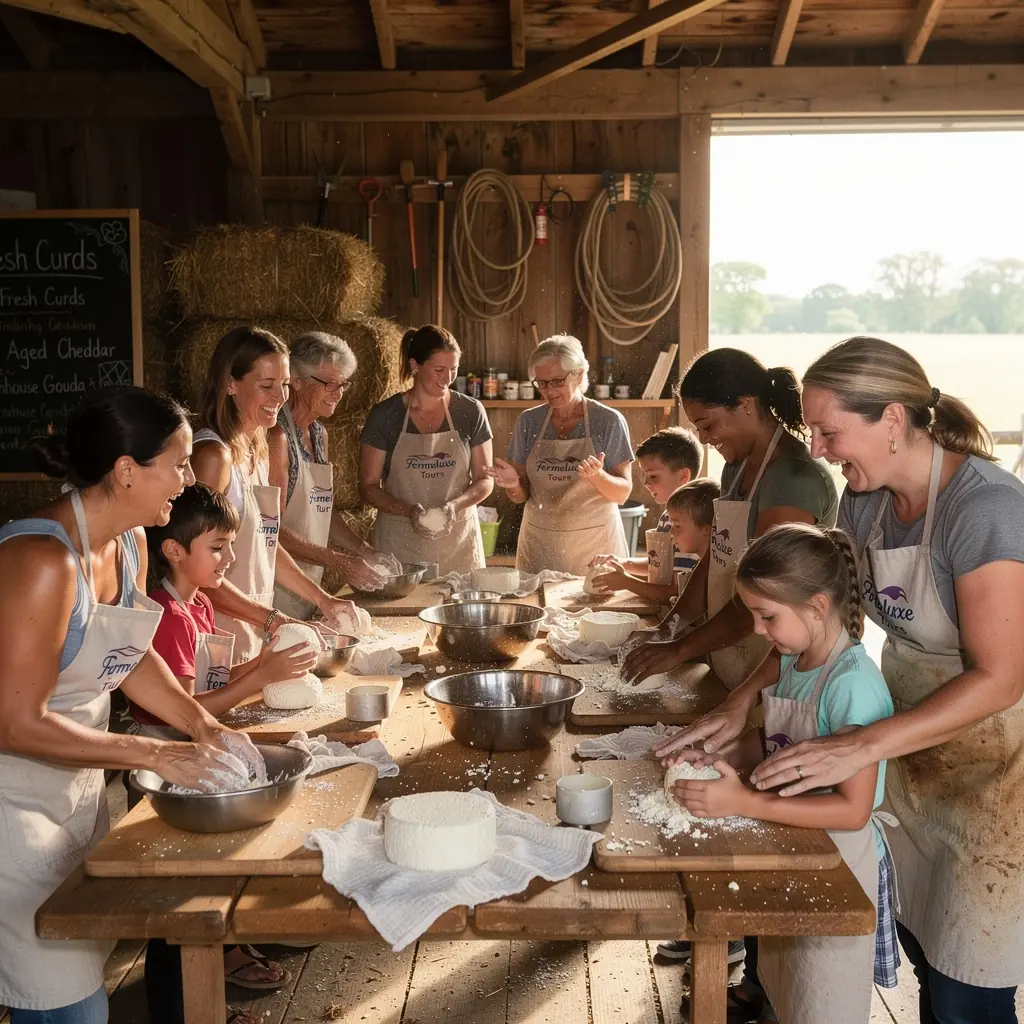 Een traditionele kaasmakerij waar ambachtelijke kazen worden gemaakt.